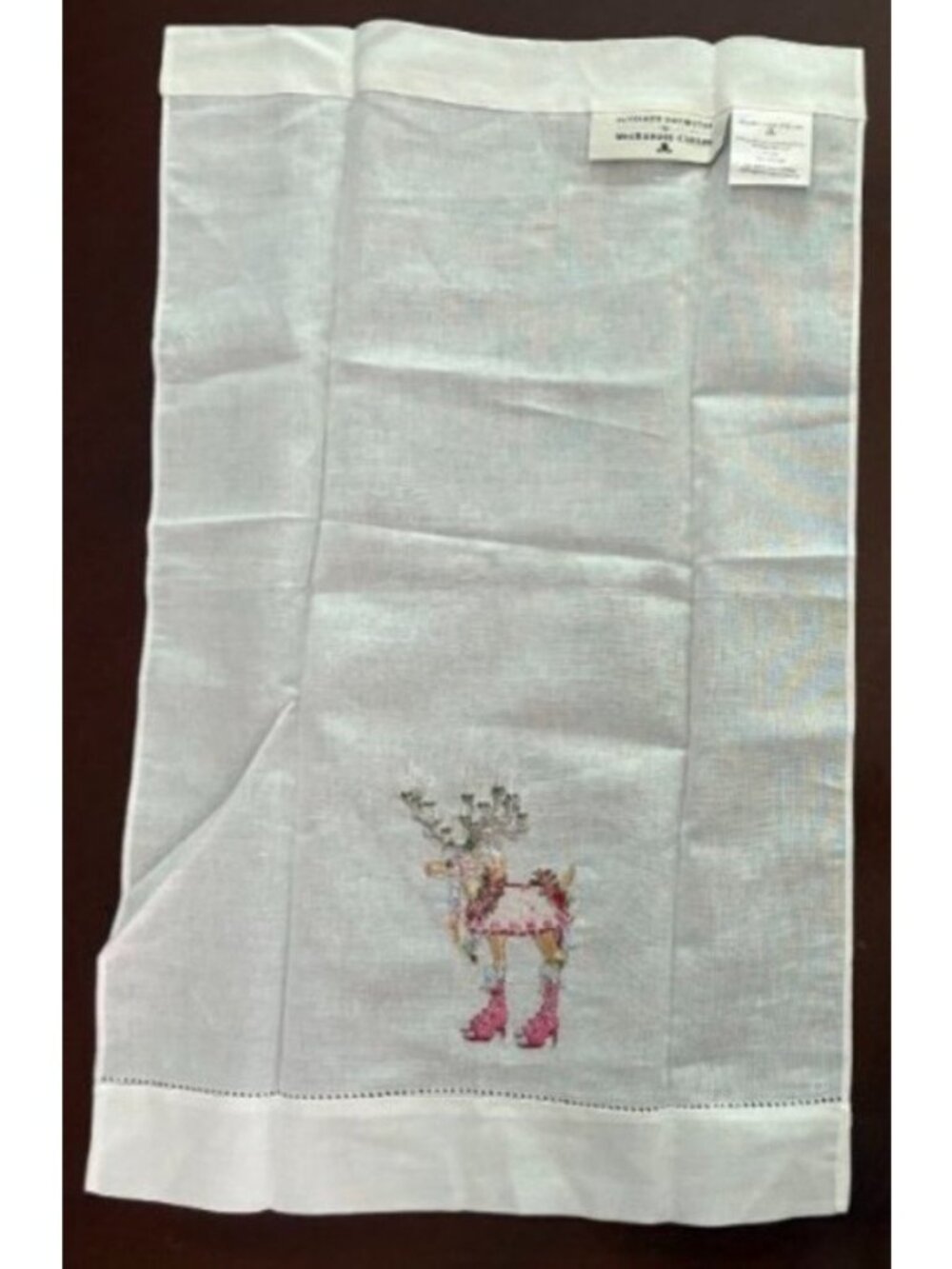 Patience Brewster MacKenzie-Childs Dash Away Donna Reindeer Tea Towel Christmas - Picture 5 of 6